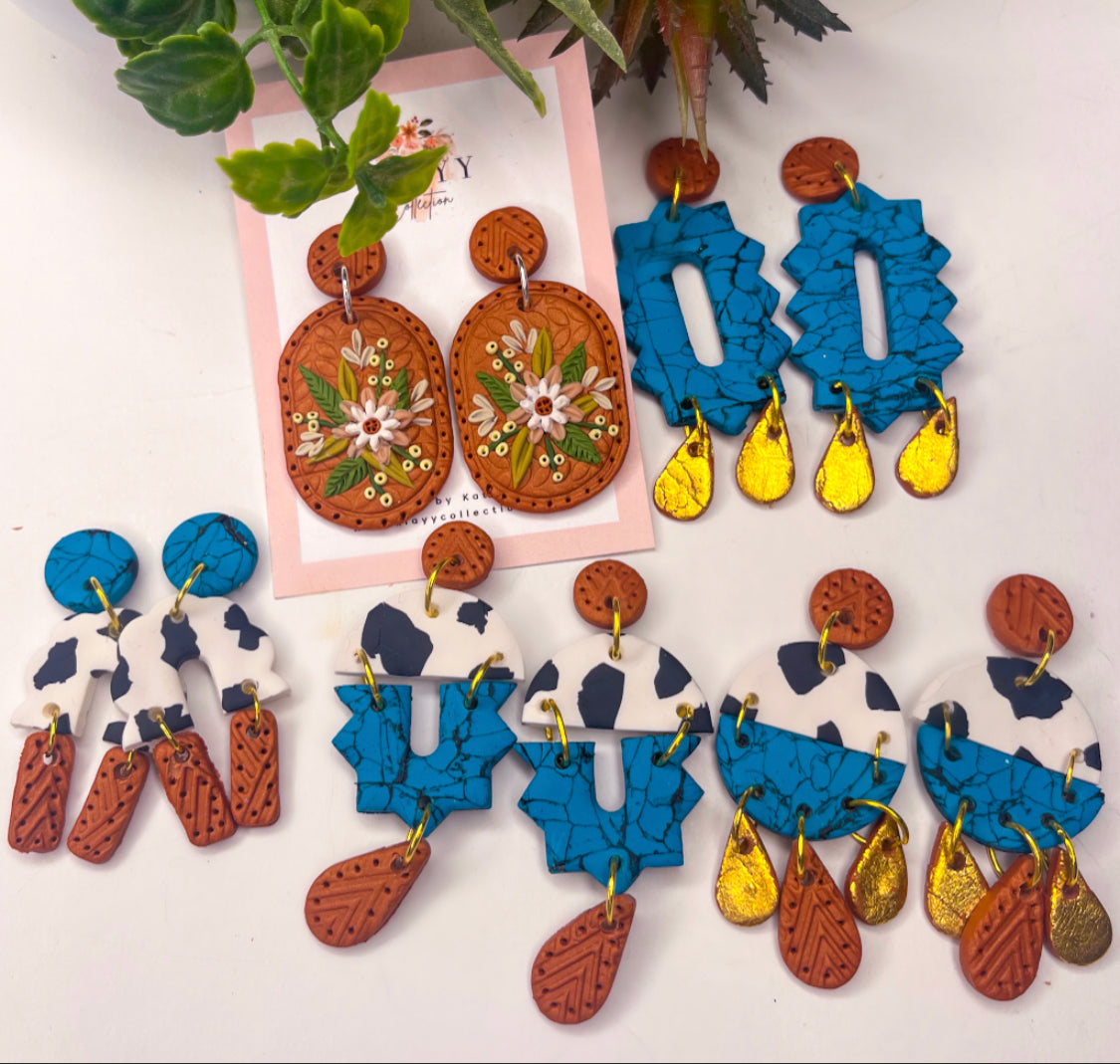 Cowgirl Western Style Earrings half spike