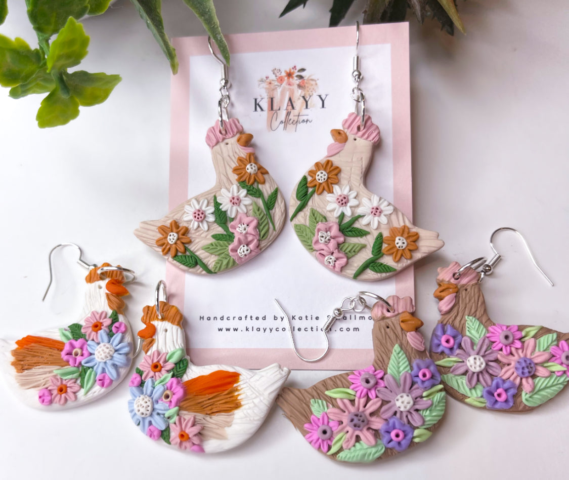 Floral Chook Orange