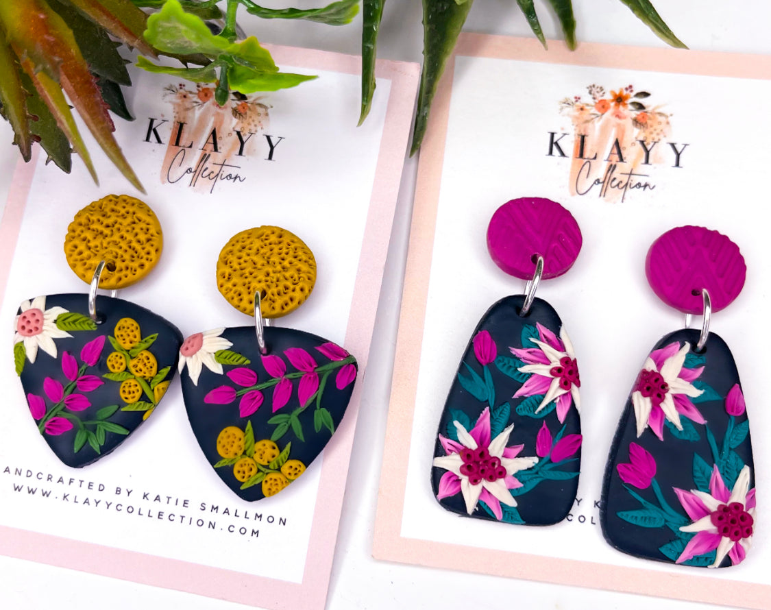 Bright Pink and Navy Floral Burst