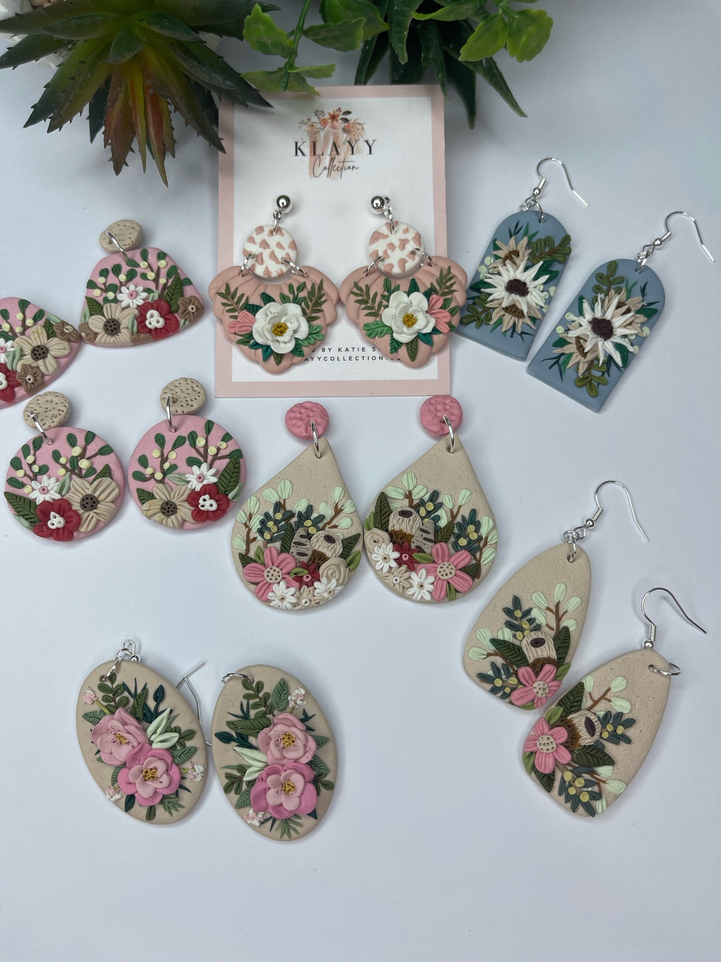 Large Drop Pink Country Garden with Stud