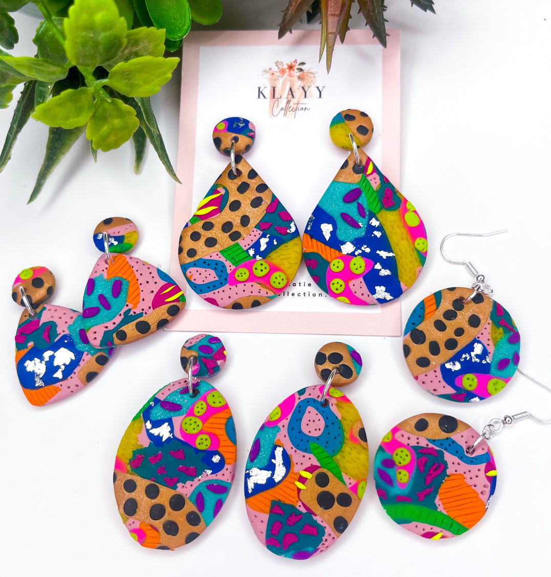 Colour Smash Earrings Large Oval