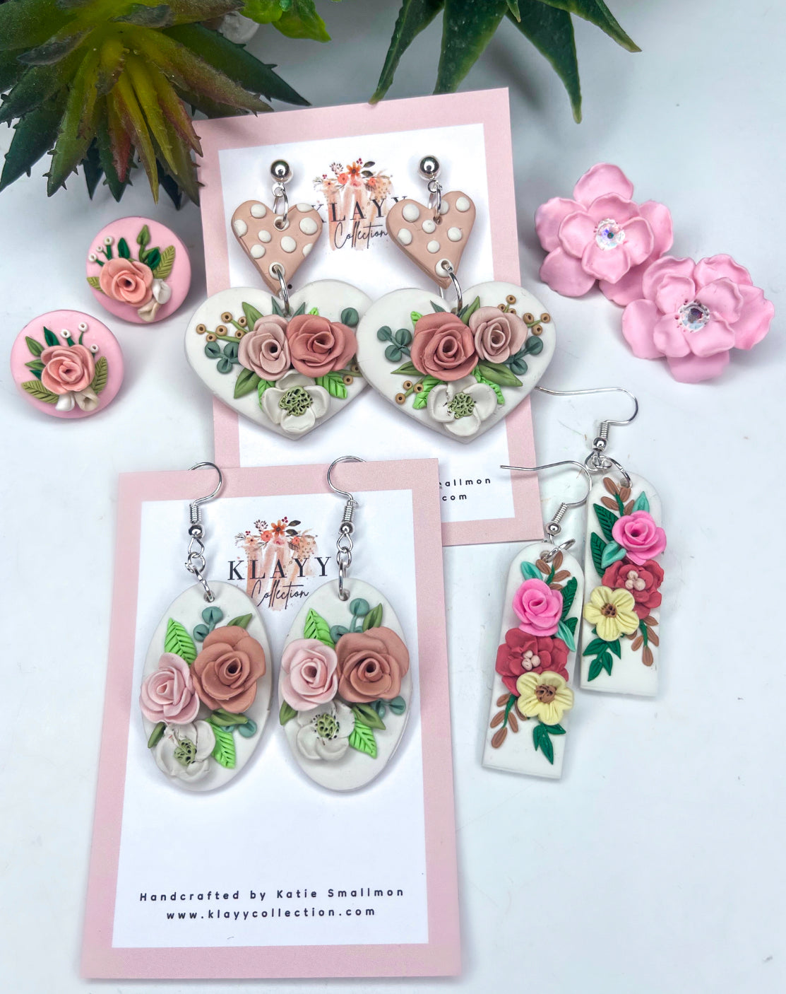 Rose Studs with Swarovski Crystals for Mum