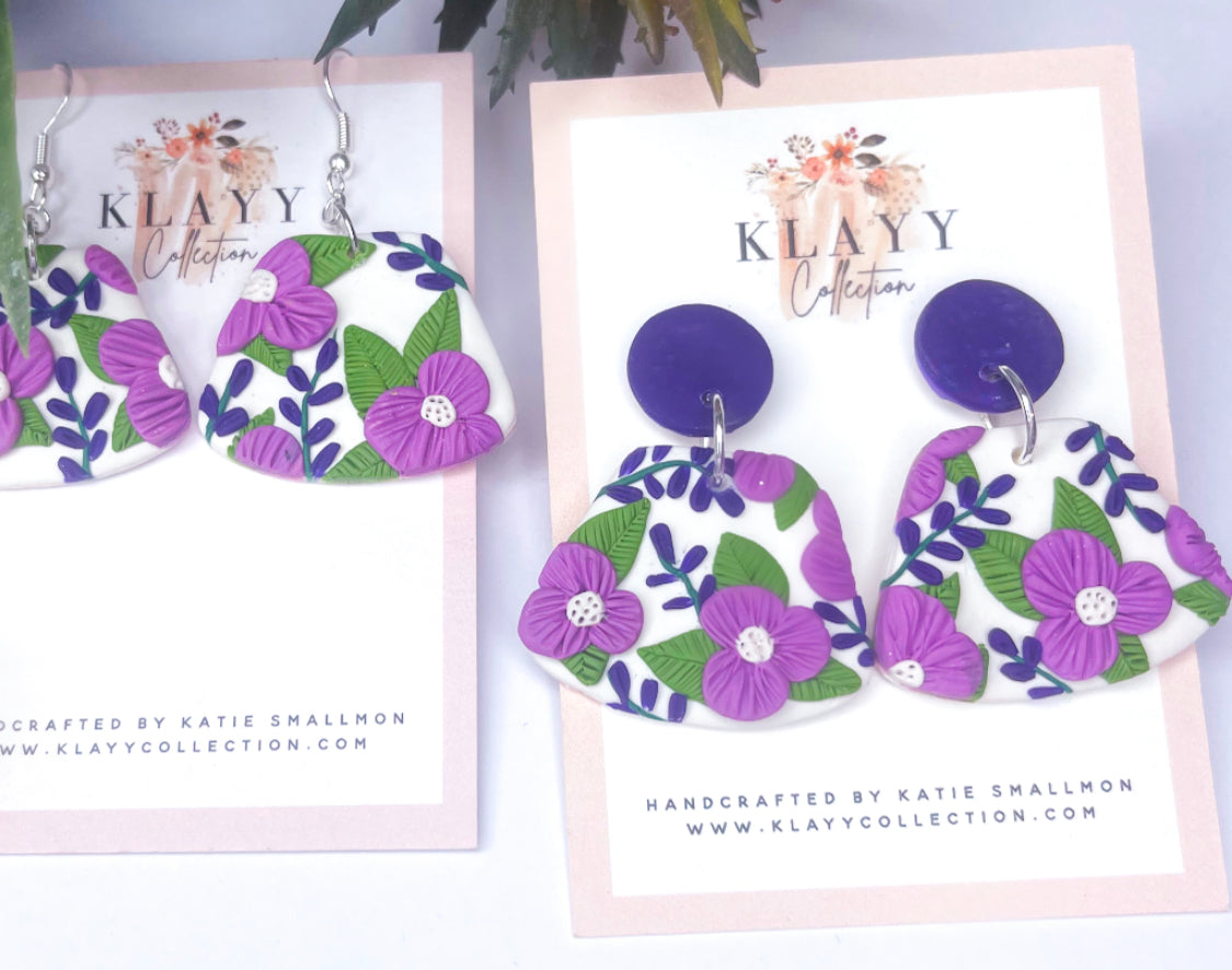 Purple Floral Drops with hook