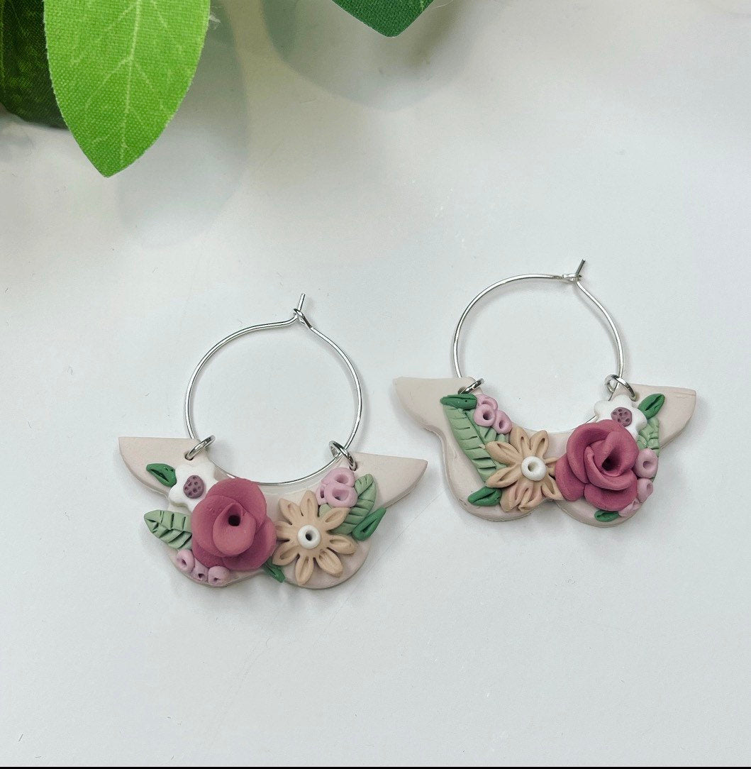 Beautiful Floral Polymer Clay Earrings