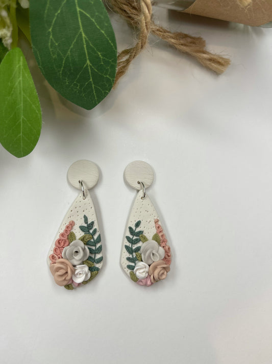 Beautiful Wedding or Occasion Polymer Clay Earrings