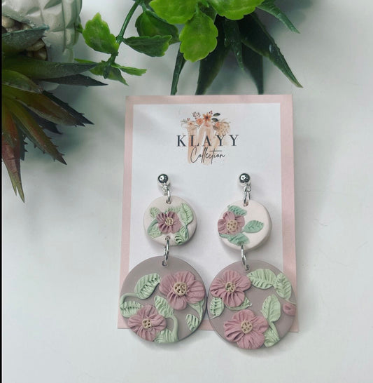 Shabby Chic multicoloured polymer Clay earrings | pastel| roses| spring fashion| gifts for her | picnic wear| occassion