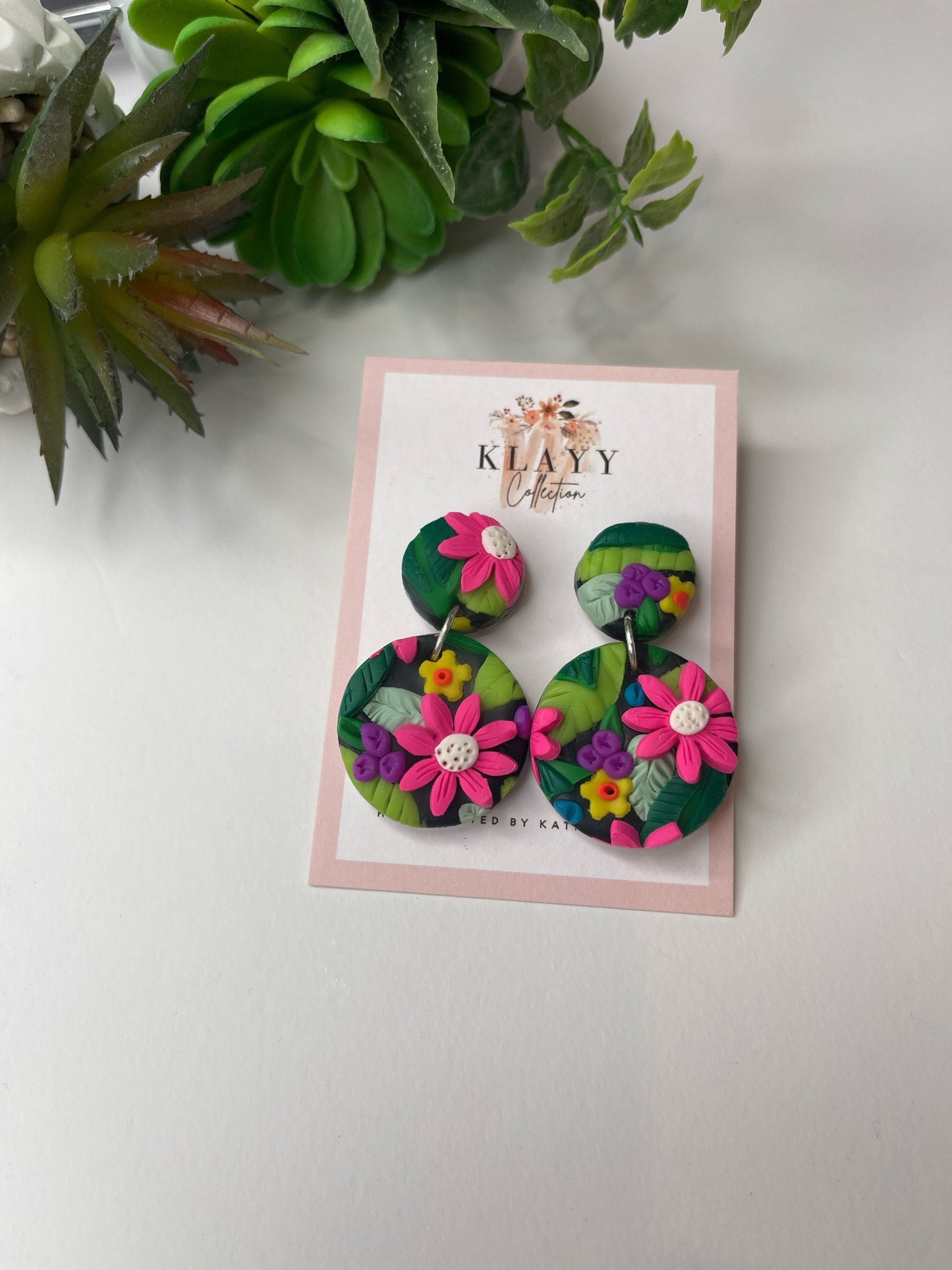Bright Summer Tropical Beach Inspired polymer clay earrings