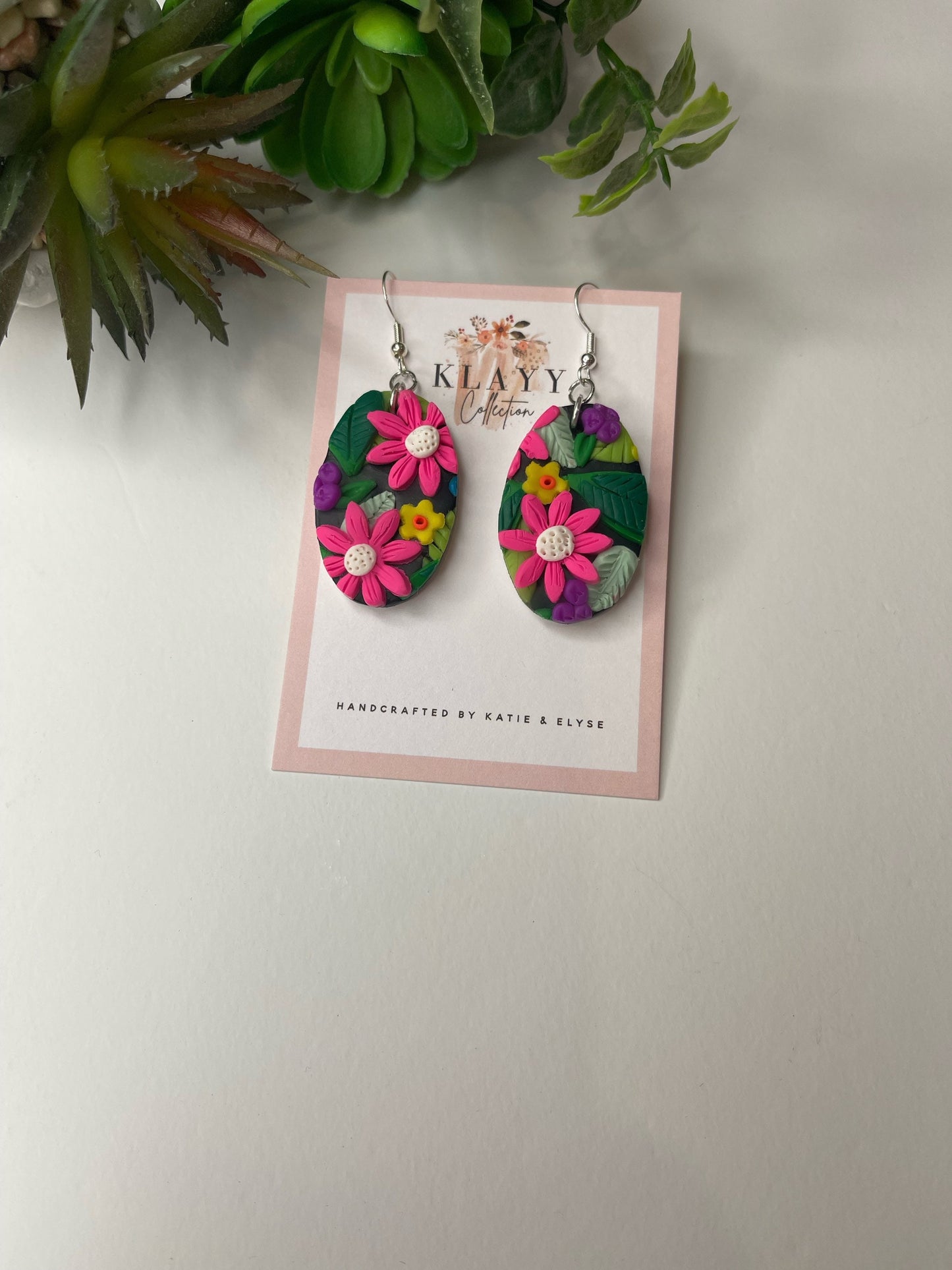 Tropical Summer Beach inspired polymer clay earrings | floral | party | bright and bold
