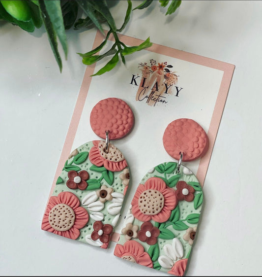 Polymer Clay Earrings | pastel | shabby chic | floral | unique gifts for her | boutique | boho inspired