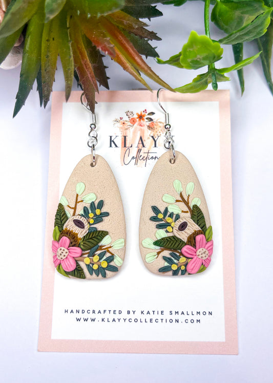 Pink Country Garden Trioval with Hooks