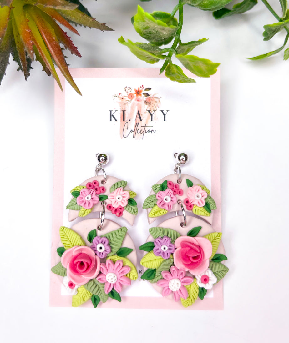 Floral Dreams Polymer Clay Earrings