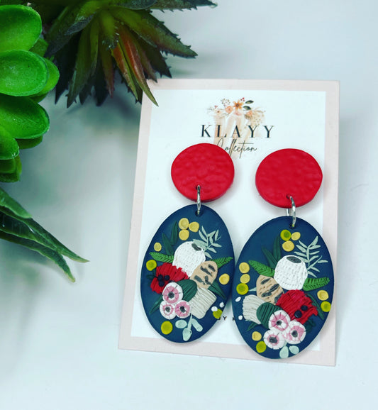 Australian Native Floral Bouquet Polymer Clay Earrings