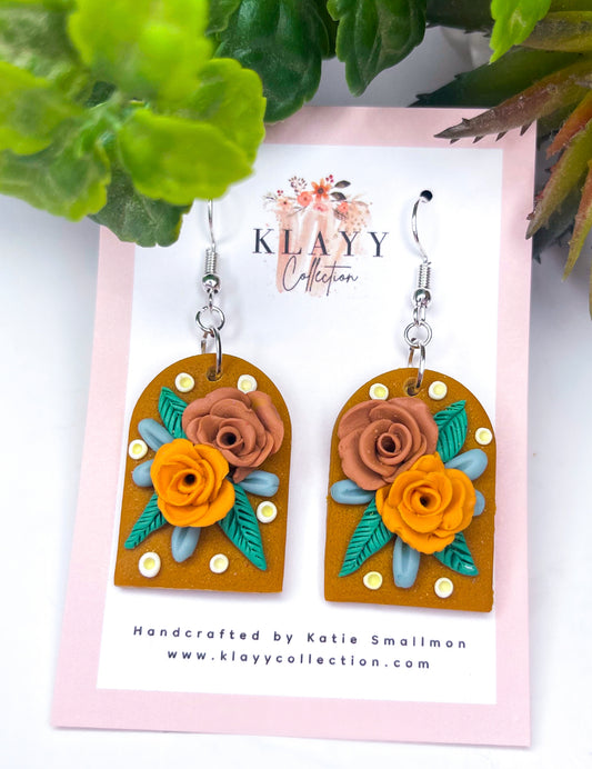 Boho Mustard Floral Arch with Hook