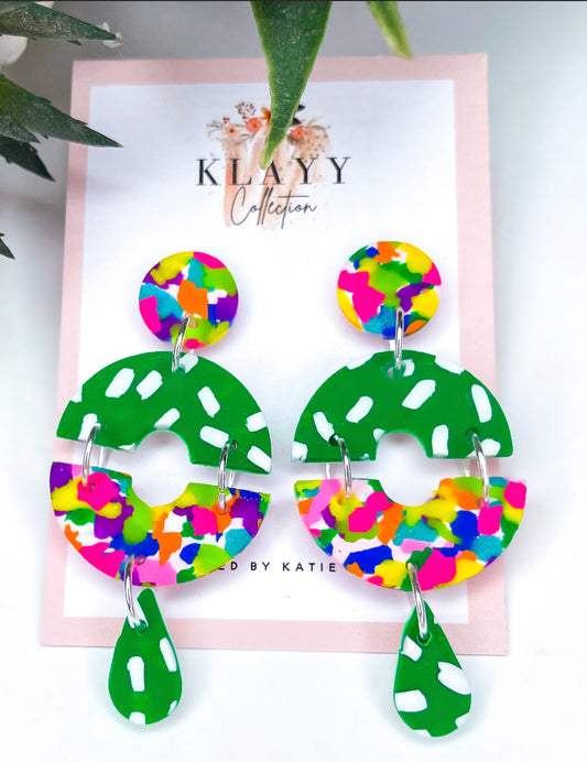 Rainbow Confetti Large Dangles